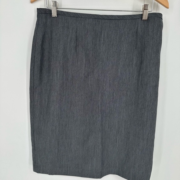 Giorgio Sant Angelo 2 Pc Skirt Suit Gray womens Sz 12 pleated collar career S6 - Picture 3 of 6
